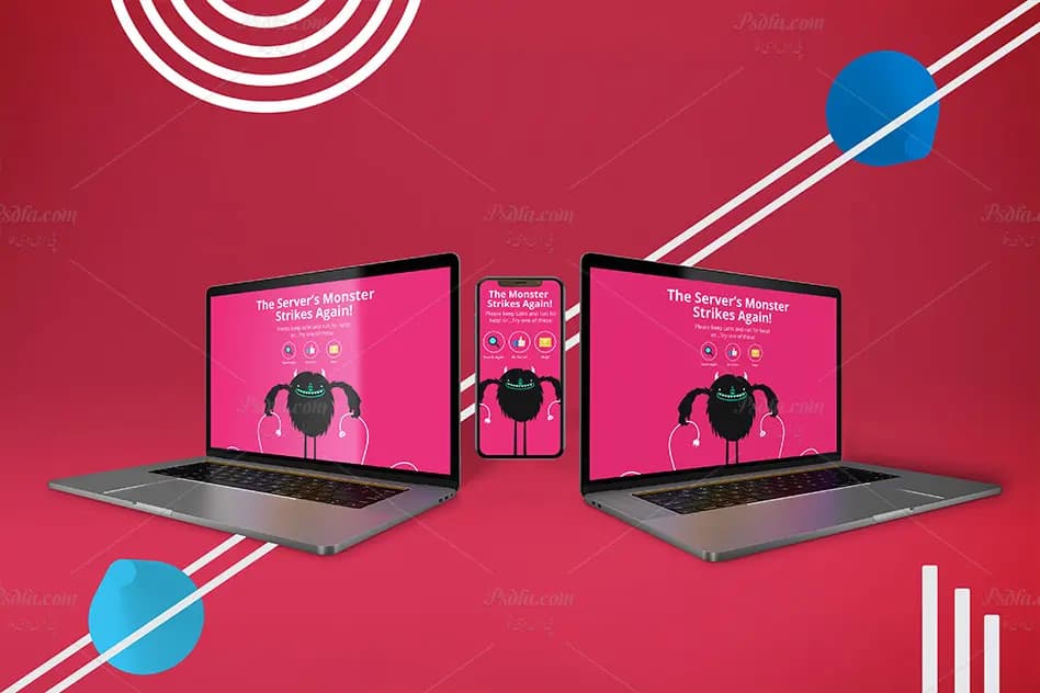 موکاپ مک‌بوک پرو و آیفون X انتزاعی لایه باز برای فتوشاپ — تصویر ۴