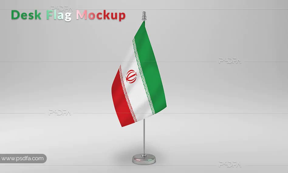 موکاپ پرچم رومیزی و دسکتاپ لایه باز قابل استفاده در فتوشاپ