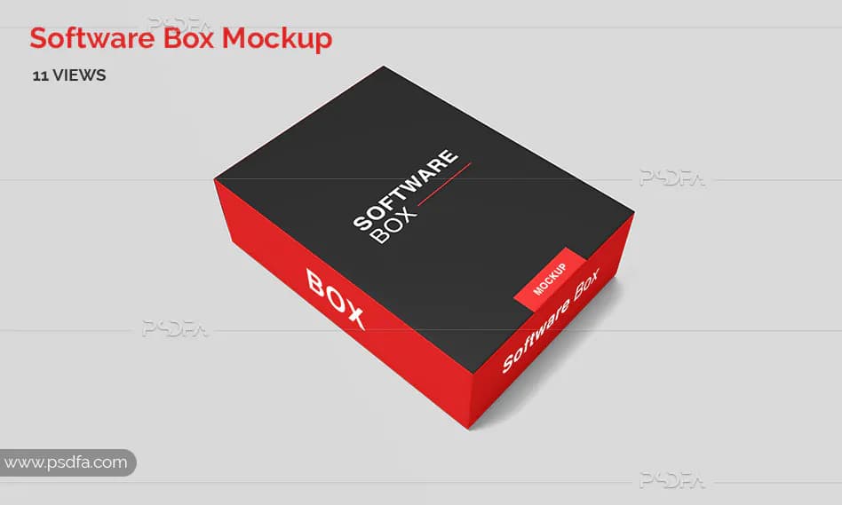 موکاپ جعبه نرمافزار بزرگ به صورت لایه باز برای فتوشاپ