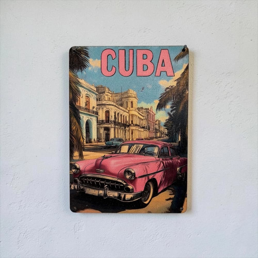 تابلو چوبی طرح cuba سایز 20×15