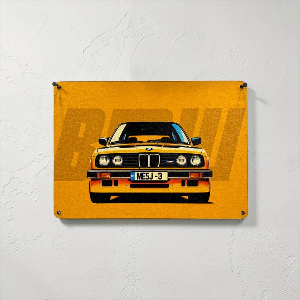 تابلو چوبی طرح bmw سایز 20×15