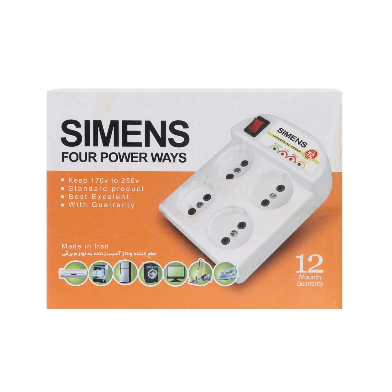 محافظ برق 4 خانه Simens کلید دار 1.8 متری – RYL — تصویر ۴