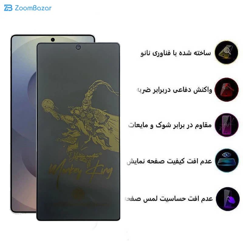 گلس پرایوسی اپیکوی مدل Monkey King مناسب برای گوشی موبایل سامسونگ Galaxy S25 Ultra — تصویر ۵