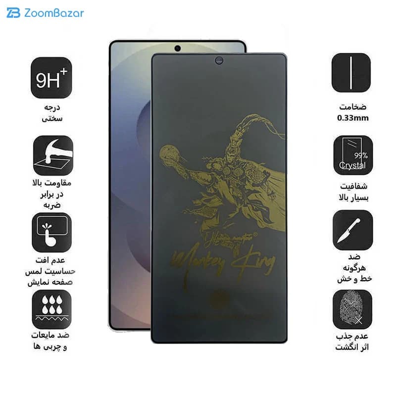 گلس پرایوسی اپیکوی مدل Monkey King مناسب برای گوشی موبایل سامسونگ Galaxy S25 Ultra — تصویر ۳
