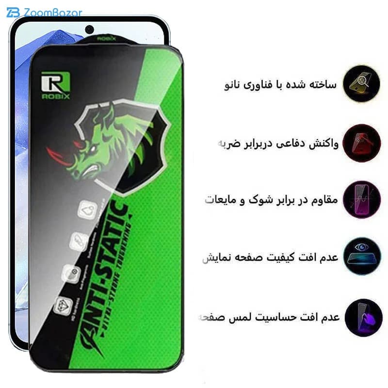گلس اپیکوی مدل Rhino Robix مناسب برای گوشی موبایل سامسونگ Galaxy A55/A35/M35 — تصویر ۴