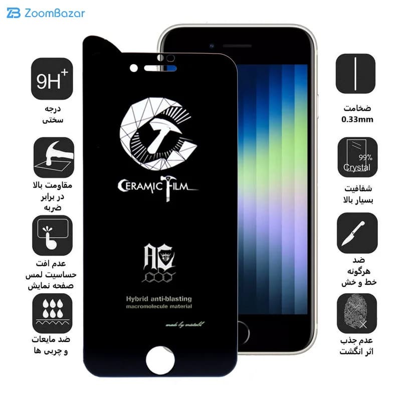 گلس مات اپیکوی مدل CR7-M مناسب برای گوشی موبایل اپل iPhone 8 / 7 /SE 2020 /SE 2022 — تصویر ۴