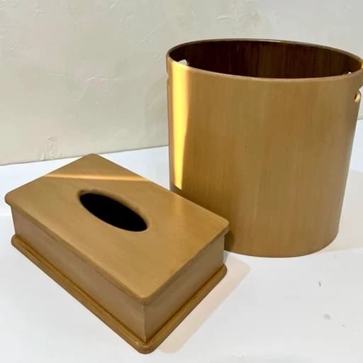 سطل آشغال و جا دستمال چوبی کامنا مدل 13145028