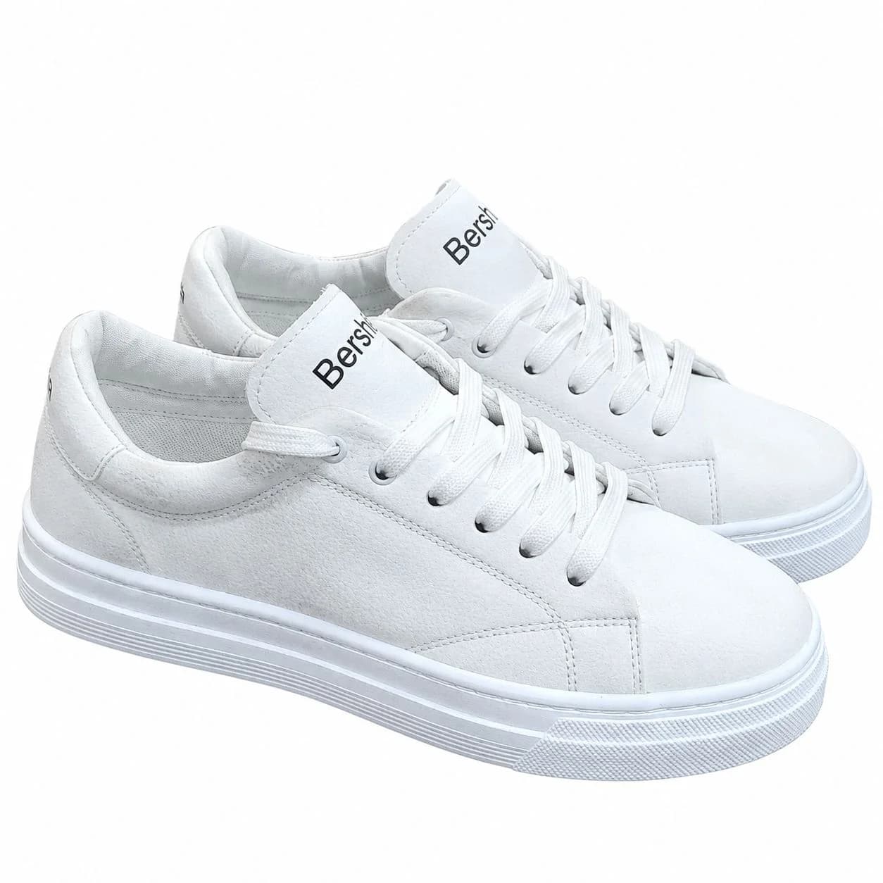 کتانی اسپرت ونس سفید مردانه طبی مدل برشکا(BERSHKA)|سایز41-44|بندی|ضدآب|دور دوخت — تصویر ۳