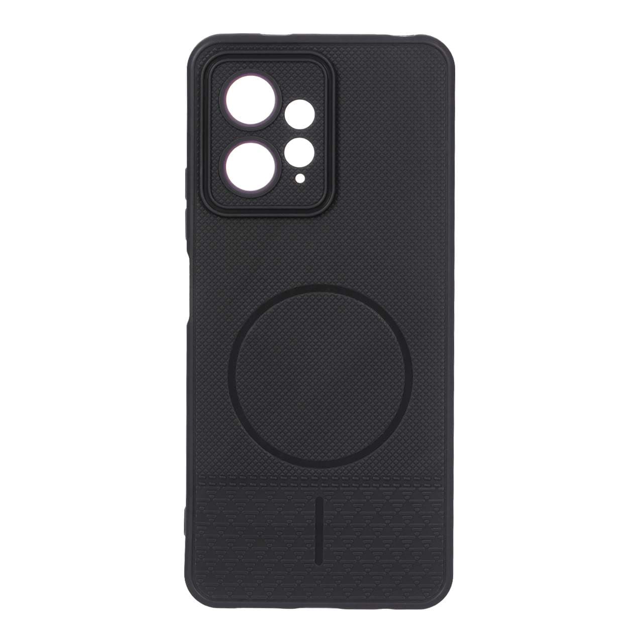 قاب شطرنجی طرح مگ سیف محافظ لنزدار Xiaomi Redmi Note 12 4G – مشکی