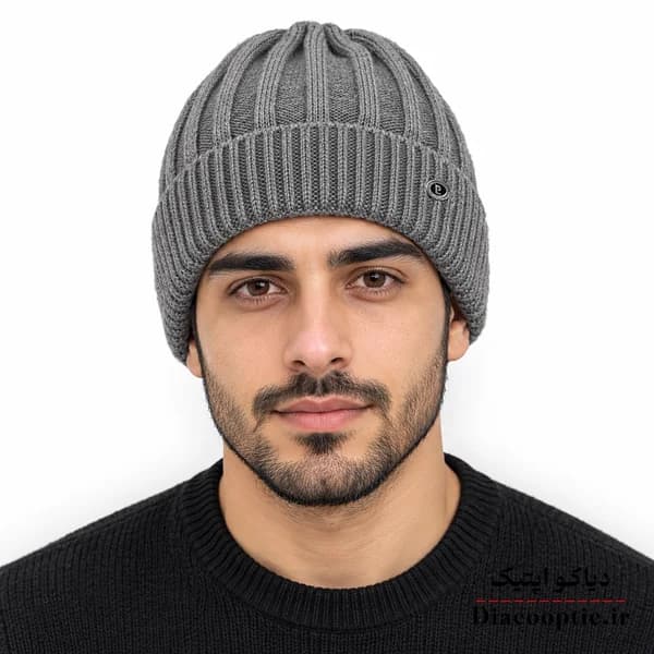 کلاه تک مردانه خزدار مدل بافتنی کد 1235