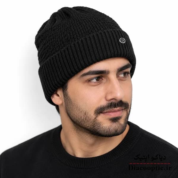 کلاه تک مردانه خزدار مدل بافتنی کد 70