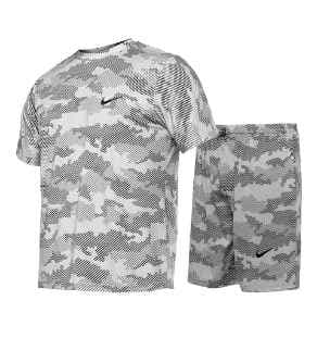 ست تیشرت و شلوارک مردانه سوزنی طرح دار Nike یقه گرد مدل 47198