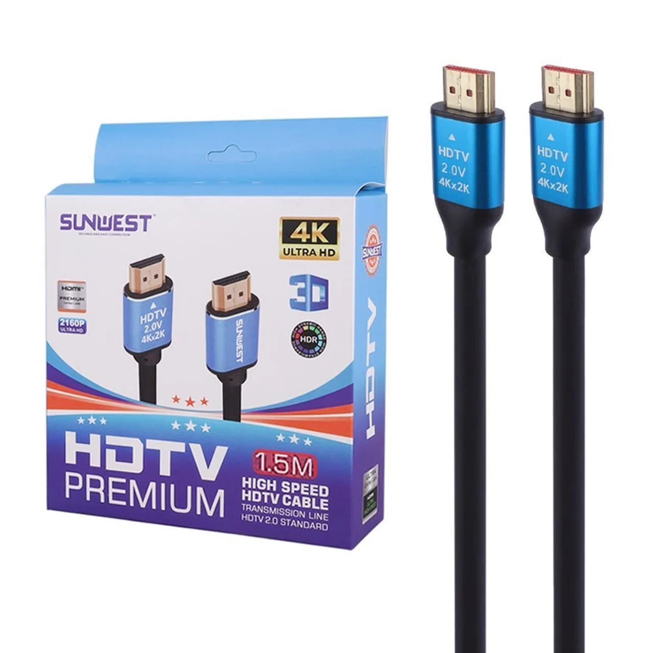 کابل 1.5 متری SunWest HDMI 2160P – مشکی – TCO