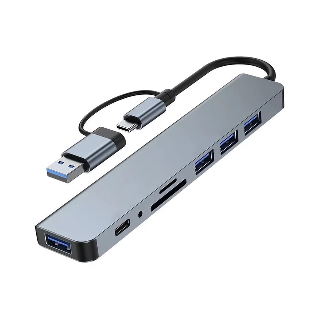 هاب 8 پورت USB & Type-C – خاکستری – RH