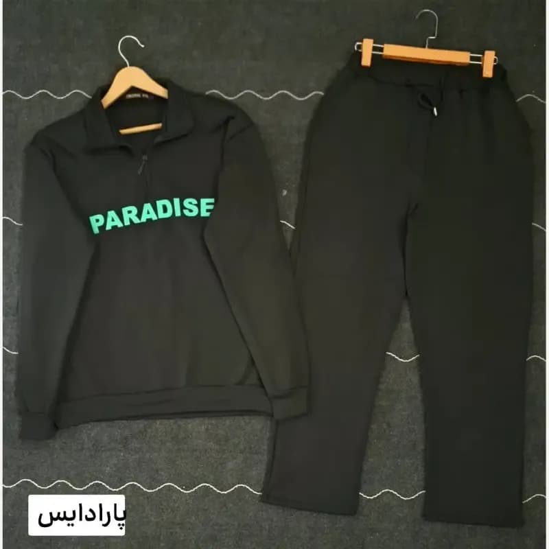 ست هودی شلوار دورس تو کرکی نیم زیپ مردانه — تصویر ۳