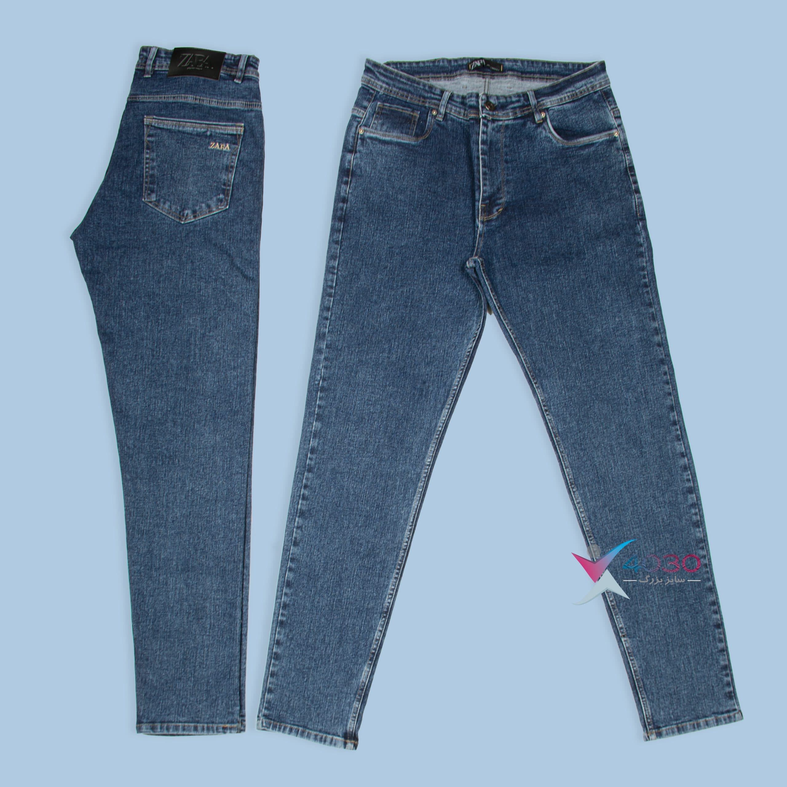 شلوار جین Navy Blue سایزبزرگ ( 4369 )