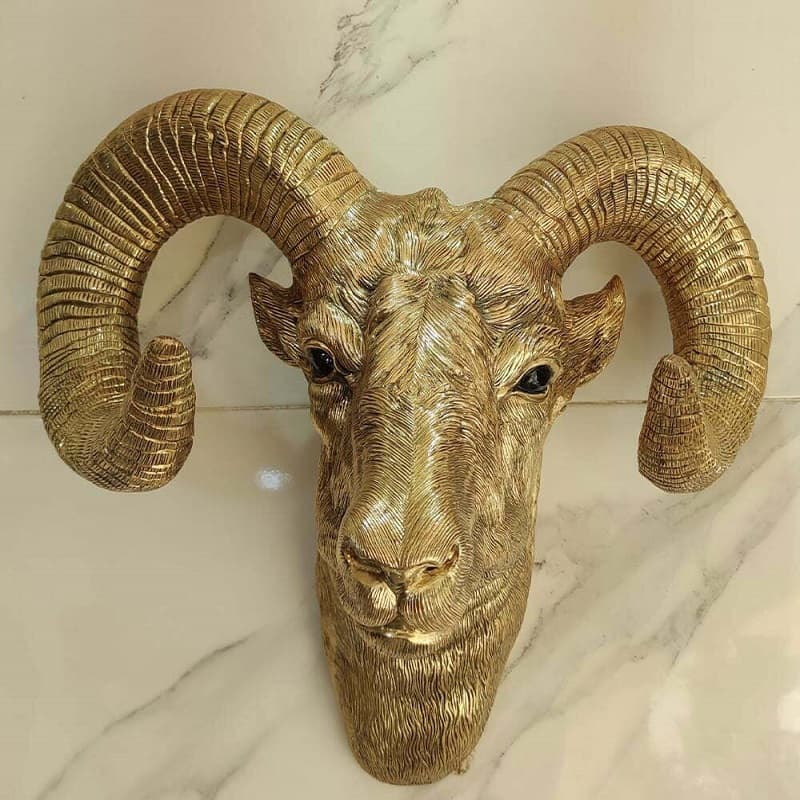 مجسمه برنزی دیواری کله گوزن پر کار سنگین کد ۲۸۴۱
