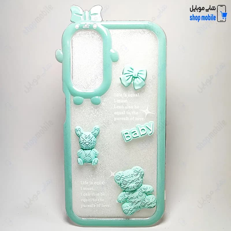 قاب گوشی سامسونگ گلکسی A24 (کاور عروسکی شفاف Baby برجسته) رنگ سبز