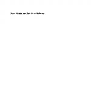 دانلود کتاب Word, Phrase and Sentence in Relation: Ancient Grammars Contexts