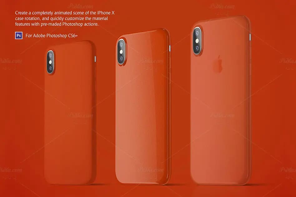 موکاپ قاب و کاور iPhone X متحرک (GIF, MP4) لایه باز برای فتوشاپ — تصویر ۶