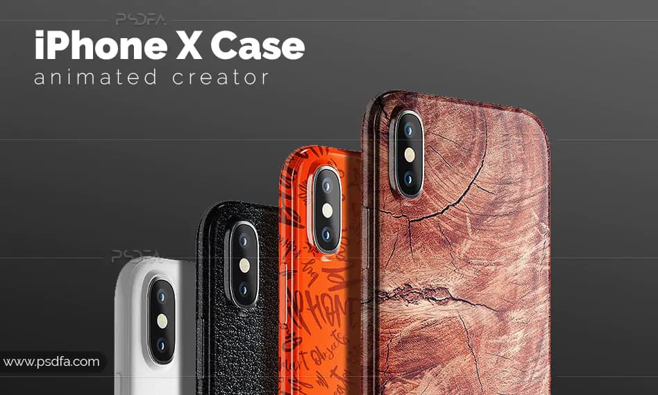 موکاپ قاب و کاور iPhone X متحرک (GIF, MP4) لایه باز برای فتوشاپ
