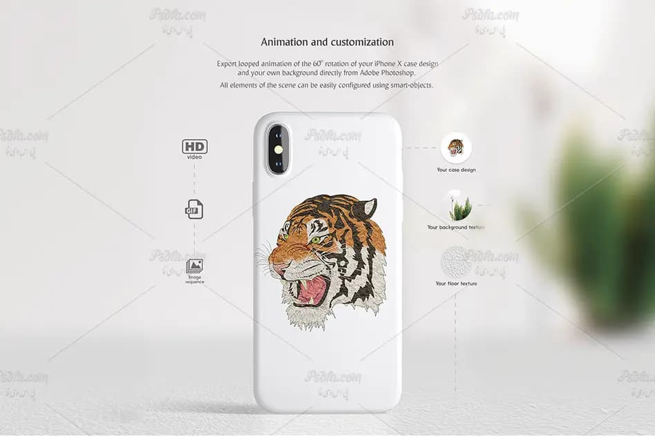 موکاپ قاب و کاور iPhone X متحرک (GIF, MP4) لایه باز برای فتوشاپ — تصویر ۵