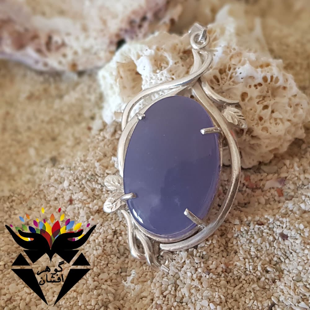 گردنبند عقیق یمنی کبود اصل زنانه G3092