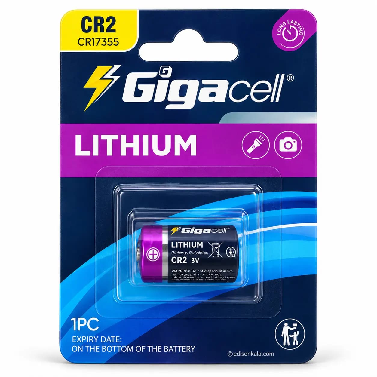 باتری لیتیومی گیگاسل CR2 سه ولت مدل CR17355