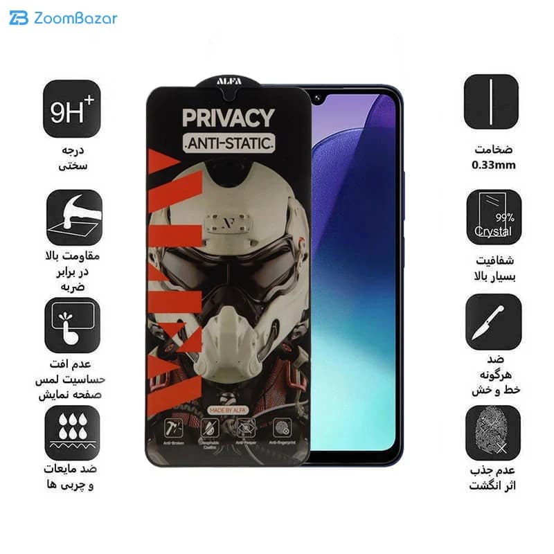 گلس پرایوسی اپیکوی مدل Alpha مناسب برای گوشی موبایل شیائومی Redmi 14C / 14R — تصویر ۳