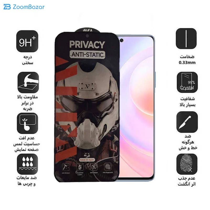 گلس پرایوسی اپیکوی مدل Alpha مناسب برای گوشی موبایل آنر Nova 9 Se/50 Se — تصویر ۶