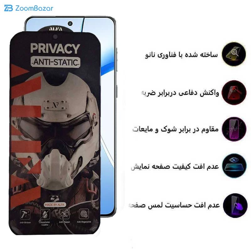 گلس پرایوسی اپیکوی مدل Alpha مناسب برای گوشی موبایل گوگل Pixel 8 Pro/ 7 Pro — تصویر ۴