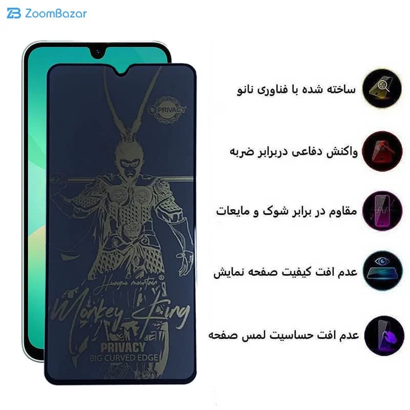 گلس پرایوسی اپیکوی مدل wukong privacy مناسب برای گوشی موبایل سامسونگ Galaxy A26 / A16 — تصویر ۵