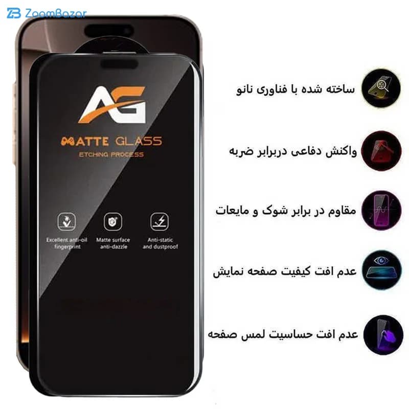 گلس مات اپیکوی مدل AG Matte Etching مناسب برای گوشی موبایل اپل iPhone 16 Pro — تصویر ۴
