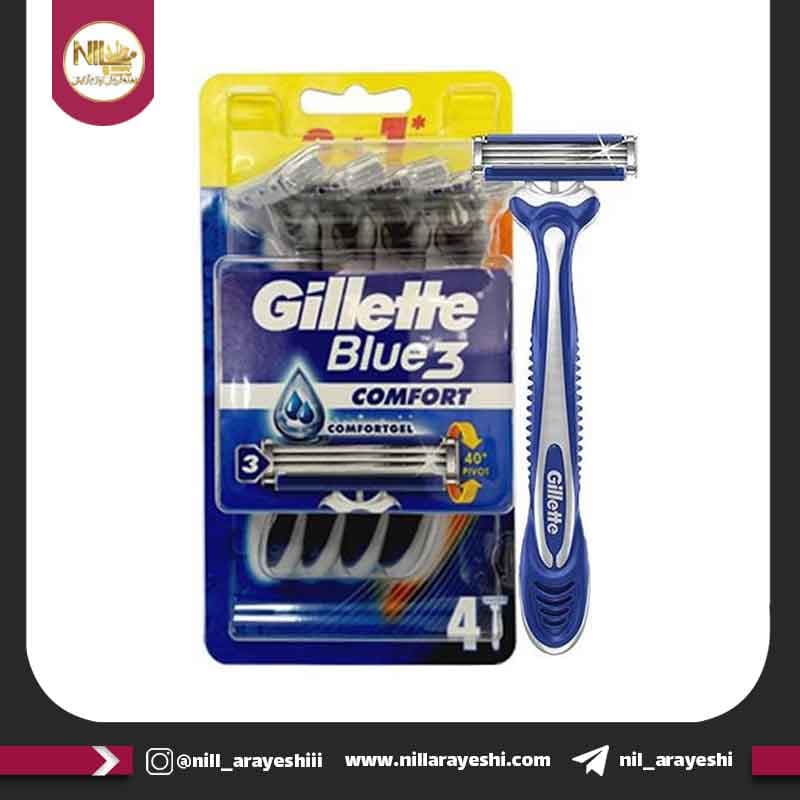 خود تراش ژیلت مدل Blue 3 Comfort بسته 4 عددی
