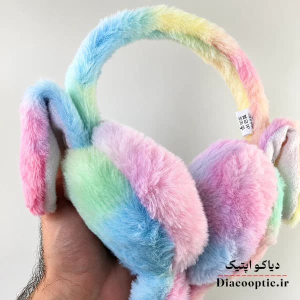 گوشگیر پمپی چراغ دار بچگانه بلند تمام خز کد 7010 — تصویر ۳