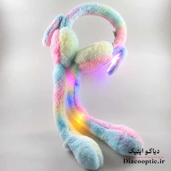 گوشگیر پمپی چراغ دار بچگانه بلند تمام خز کد 7010 — تصویر ۶