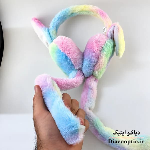 گوشگیر پمپی چراغ دار بچگانه بلند تمام خز کد 7010 — تصویر ۴