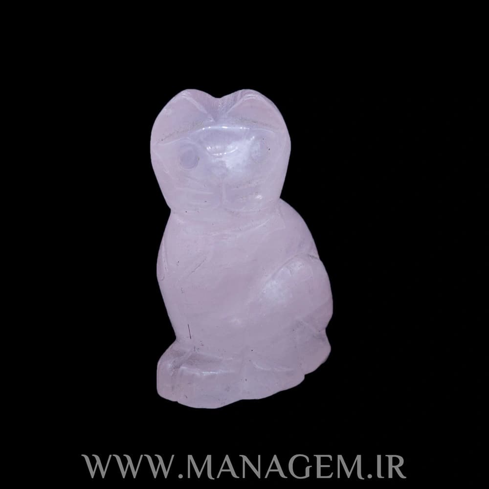 مجسمه گربه رز کوارتز