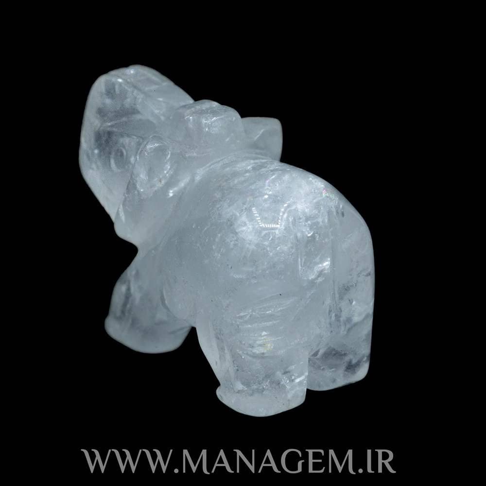 مجسمه فیل کوارتز شفاف
