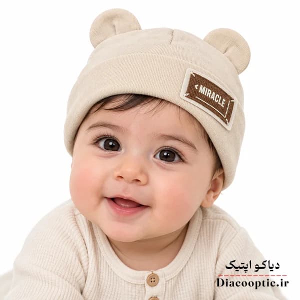 کلاه تک نوزادی عروسکی مدل تریکو کش بافت کد 1251