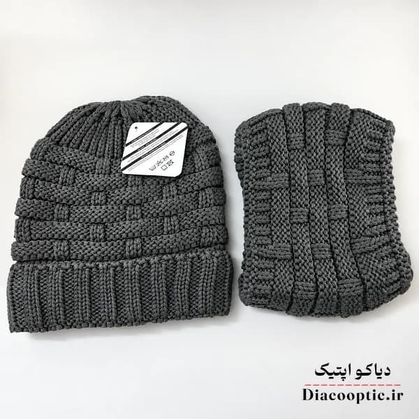 شال و کلاه مردانه خزدار با شال رینگی مدل بافتنی کد 25029 — تصویر ۵