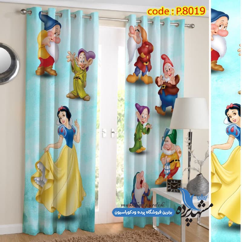 پرده پانچ کودکانه طرح سفید برفی کد P8019
