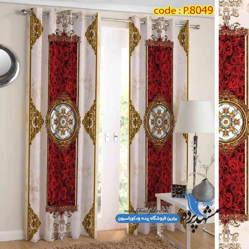 پرده پانچ طرح قاب گل کد P8049