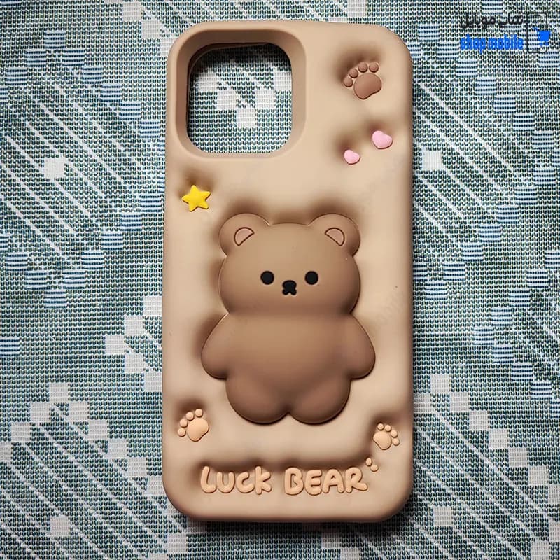 قاب گوشی آیفون 12 پرو مکس (کاور فیجتی خرسی طرح Luck Bear)