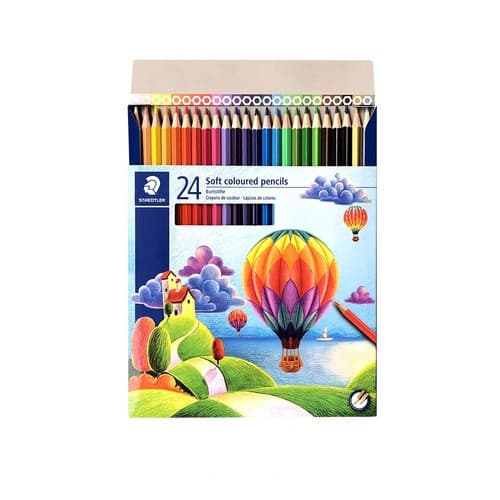 مداد رنگی 24 عددی جعبه مقوایی سافت استدلر کد 143