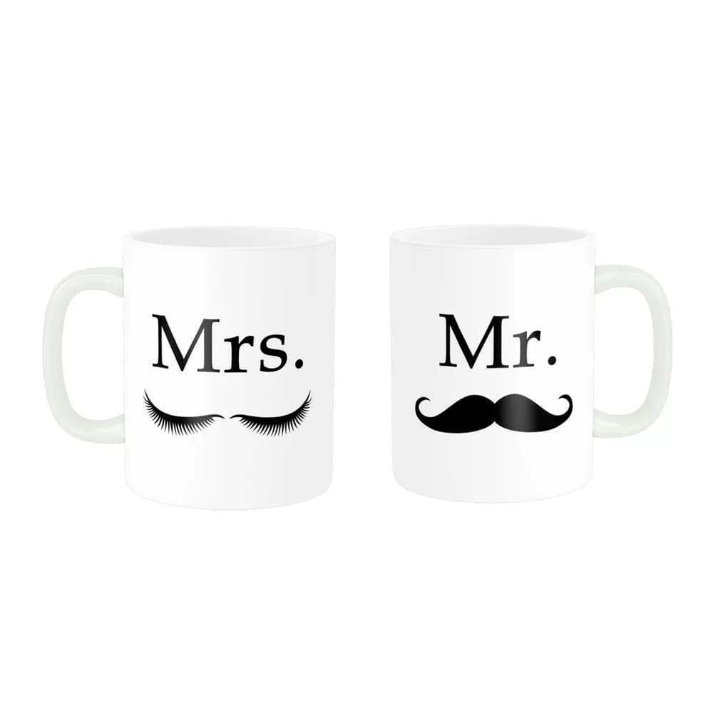 ماگ ناریکو طرح فانتزی مدل ست عاشقانه Mr Mrs کد 02 مجموعه دو عددی