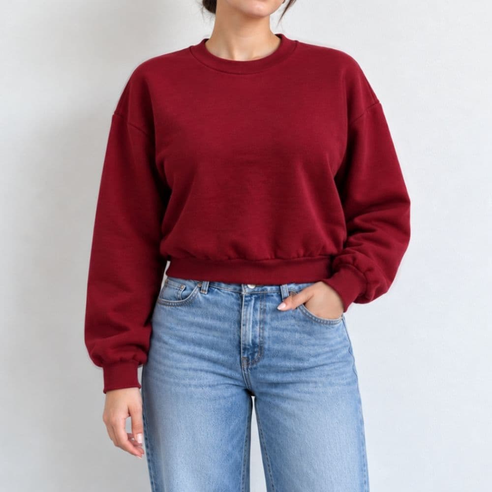 کراپ دورس زرشکی ساده برند wild fable وارداتی ویتنام سایز 36 تا 40 کد 3481 — تصویر ۳