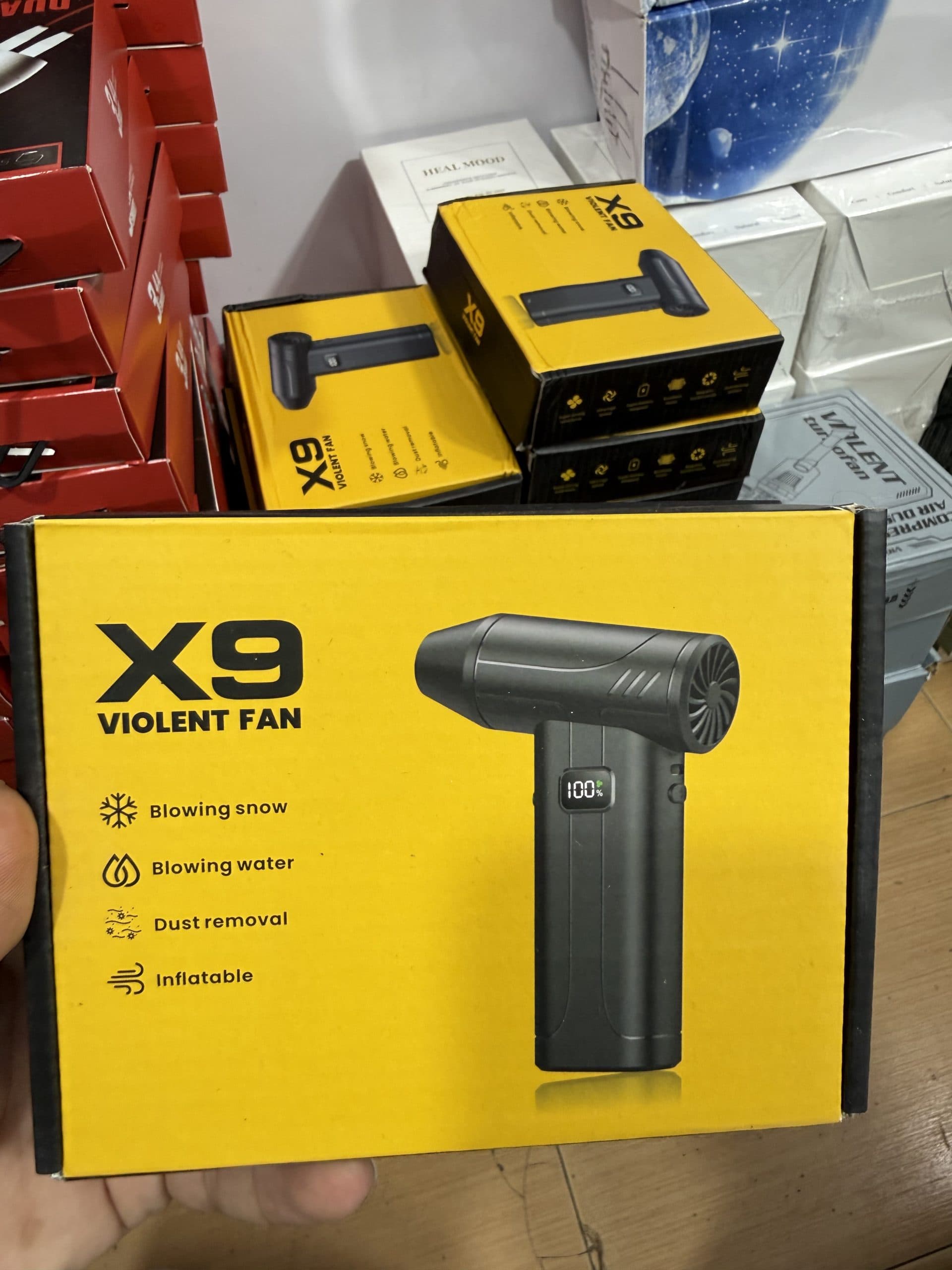 جت فن Jet Fan مدل X9 Violent Fan دمنده هوای شارژی پرقدرت با ۶ حالت تنظیم باد و شارژ USB-C اورجینال (عمده و تک)