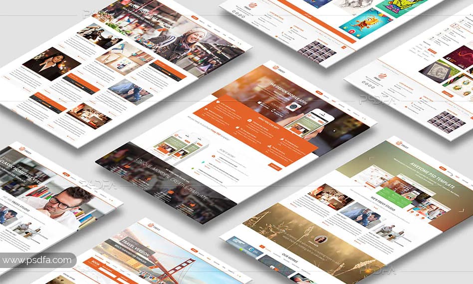موکاپ کاغذ A4 و وب سایت لایه باز psd برای فتوشاپ