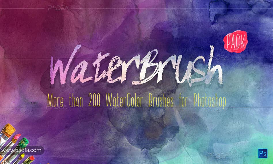 براش فتوشاپ لکه آبرنگی با کیفیت بالا – Watercolor Brush